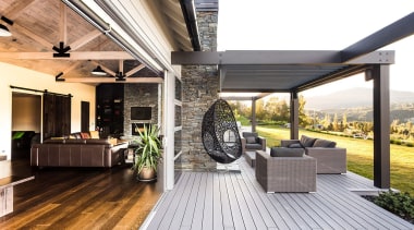 This home is stunning in so many ways. deck, floor, house, interior design, outdoor structure, patio, real estate, white