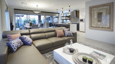 Living Room Design. - The Sanctuary Display Home home, interior design, living room, property, real estate, room, gray