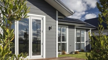 Linea Oblique Weatherboard - Linea Oblique Weatherboard - cottage, door, facade, home, house, orangery, porch, property, real estate, siding, window, gray, brown