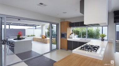 Kitchen design. - The Allure Display Home - countertop, house, interior design, kitchen, real estate, gray