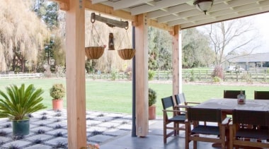 Classic house design by Design House Architecture - backyard, estate, home, house, interior design, outdoor structure, patio, porch, property, real estate, window, gray