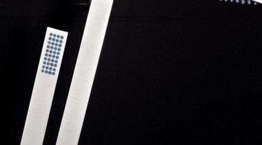 Rettangolo wall-mount shower head and companion hand shower product design, black