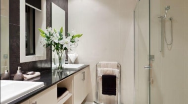 Metricon Homes Jet Black - Jet Black™ - architecture, bathroom, countertop, floor, home, interior design, kitchen, real estate, room, sink, gray