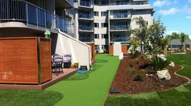 Commercial landscape - apartment | architecture | backyard apartment, architecture, backyard, elevation, estate, facade, grass, home, house, landscaping, lawn, neighbourhood, plant, property, real estate, residential area, yard, brown