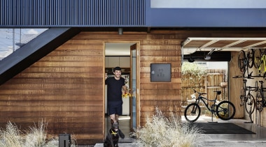Architect: Liam WallisPhotography by Tess Kelly facade, home, house, residential area, gray