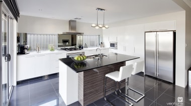 Kitchen design. - The Paramount Display Home - architecture, countertop, cuisine classique, interior design, kitchen, real estate, room, gray