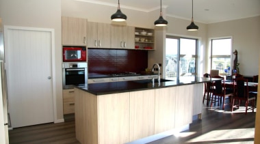 Modern melamine kitchen design, Millwater 2014 - Modern cabinetry, countertop, cuisine classique, interior design, kitchen, property, real estate, room, white, gray