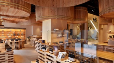 The Kayanoya Shop is a reproduction of a architecture, interior design, wood, brown
