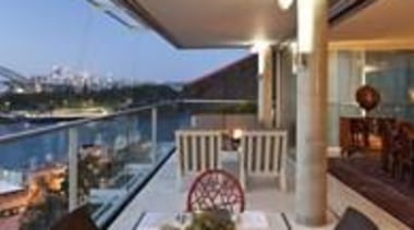 Balcony with Sydney Harbour views - Balcony with apartment, interior design, patio, penthouse apartment, property, real estate, roof, gray