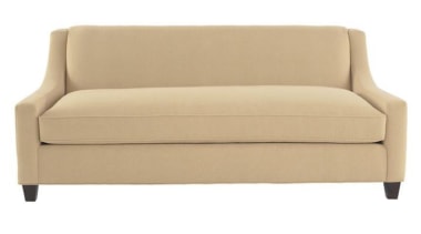 Designed to provide Baker style at unprecedented value, angle, couch, furniture, loveseat, outdoor sofa, product design, sleeper chair, sofa bed, white, orange