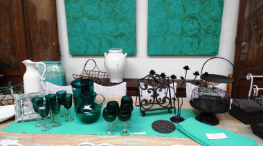 One of our favourite spreads, this combination of green, product, table, teal