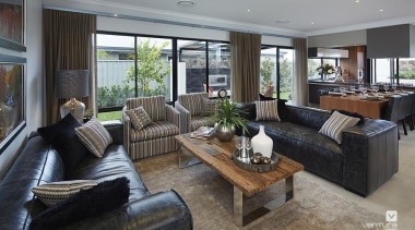 Living Room Design. - The Macquarie Display Home house, interior design, living room, property, real estate, room, gray, black