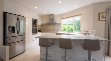 caesarstone, designate alabaster, glass splashback countertop, cuisine classique, interior design, kitchen, real estate, room, gray