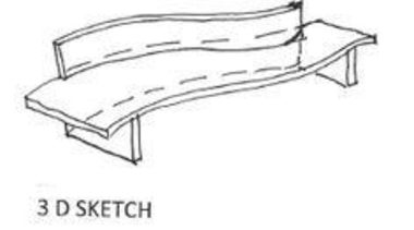 by Margaret Julian - MM Curve Chair - angle, automotive design, bathroom accessory, black and white, design, drawing, furniture, hardware accessory, line, line art, product, product design, white