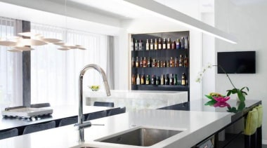 Touch Wood Cabinetry - Snow™ - countertop | countertop, interior design, kitchen, product design, white, black