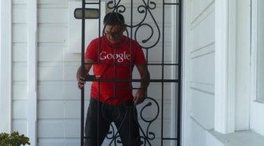 Have you been looking for something a little door, glass, iron, outerwear, red, shoulder, standing, structure, window, gray