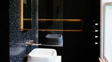 Studio 106 – Highly Commended - 2015 Trends bathroom, interior design, plumbing fixture, room, sink, black