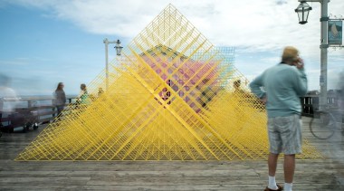 Designed by SPORTS architecture, morning, recreation, sky, tourist attraction, urban area, water, yellow, white