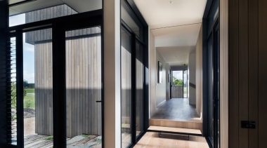 High ceilings mean the space feels especially spacious architecture, door, house, interior design, property, real estate, window, gray, black