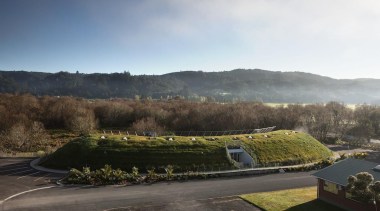 Te Mirumiru, a bilingual childcare center in New architecture, cloud, estate, highland, hill, house, land lot, landscape, morning, mountain, panorama, photography, plant, property, real estate, residential area, rural area, sky, suburb, sunlight, tree, black, white