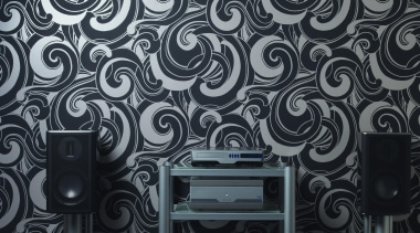 Pacifika Koru - Modern Style Range - black black and white, design, monochrome, pattern, wallpaper, black, gray
