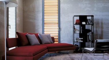 Arne sofa by Antonio Citterio for B&amp;B Italia angle, chair, couch, floor, furniture, home, interior design, living room, loveseat, room, sofa bed, table, wall, window, gray