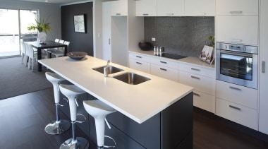 For more information, please visit www.gjgardner.co.nz countertop, interior design, kitchen, real estate, room, gray, black