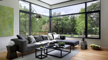 Architect: ZeroEnergy DesignPhotography by Eric Roth angle, architecture, daylighting, furniture, home, house, interior design, living room, real estate, table, window, gray