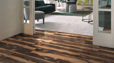 The striking tonal variation of Burned Tanned emulates floor, flooring, hardwood, laminate flooring, tile, wood, wood flooring, gray, black