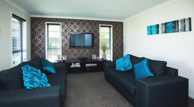 For more information, please visit www.gjgardner.co.nz ceiling, home, interior design, living room, property, real estate, room, black, white