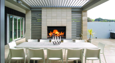 Amazing architectural series opening roof that goes with interior design, table, gray, white