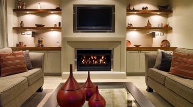karaka  mds lounge 1 - karaka__mds_lounge_1 - fireplace, hearth, home, interior design, living room, room, brown, orange