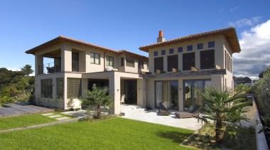 161mangawhai 3 - mangawhai_3 - building | cottage building, cottage, elevation, estate, facade, home, house, mansion, official residence, property, real estate, residential area, villa, blue