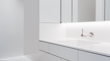 The spacious vanity with ample drawer space - architecture, bathroom, bathroom accessory, bathroom cabinet, bathroom sink, floor, interior design, plumbing fixture, product design, room, sink, tap, wall, gray, white