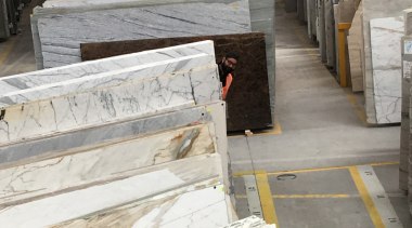 The manufacturing team can cut and prepare materials floor, wood, gray