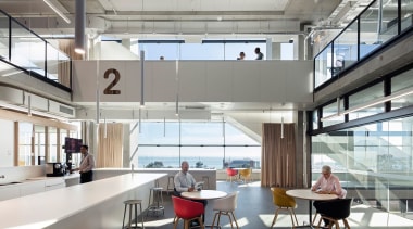 Learn more about the project architecture, ceiling, daylighting, interior design, white, gray