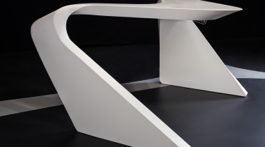 Samsung Staron solid surfaces are suitable for any angle, furniture, product design, table, black, gray