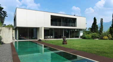 ZENITH &amp; KADUM - ZENITH & KADUM - architecture, estate, facade, home, house, property, real estate, residential area, swimming pool, villa, teal