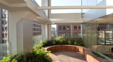 The design for renowned advertising agency Wieden+Kennedy moves apartment, architecture, condominium, courtyard, daylighting, estate, home, house, interior design, patio, real estate, gray, brown