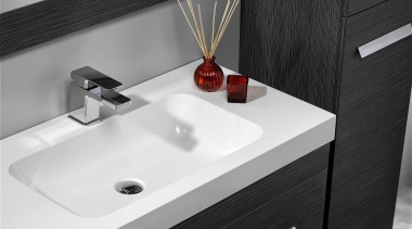 athena cara soltero vanity in savanna.jpg - athena_cara_soltero_vanity_in_savanna.jpg angle, bathroom, bathroom accessory, bathroom cabinet, bathroom sink, furniture, plumbing fixture, product design, sink, tap, black, white