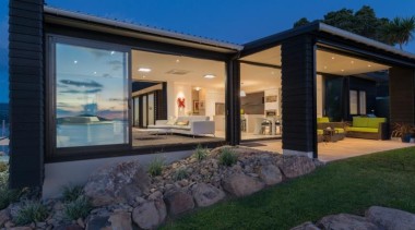 ADNZ Waikato Region Award Winner for Addition and architecture, cottage, estate, facade, home, house, lighting, property, real estate, villa, window, black