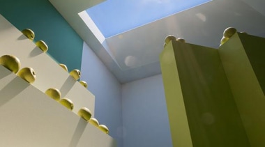 Take a close look at the skylight in angle, architecture, ceiling, daylighting, interior design, light, light fixture, lighting, product design, yellow, gray, brown