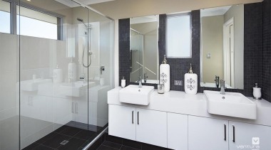 Ensuite design. - The Lexington Two Storey Display bathroom, bathroom accessory, bathroom cabinet, interior design, product design, room, sink, gray, white