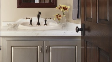 Entire Home Remodel - Powder Room - bathroom bathroom, bathroom accessory, bathroom cabinet, cabinetry, countertop, cuisine classique, floor, furniture, hardwood, home, interior design, kitchen, room, sink, gray, black