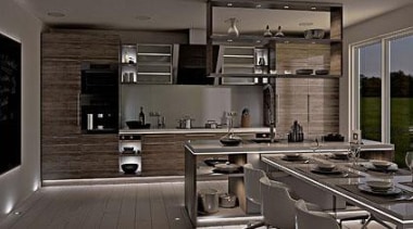 Cooking with light - Magic Lighting - countertop countertop, cuisine classique, interior design, kitchen, gray, black