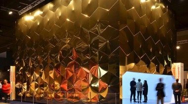 Lighting installation by Ross Lovegrove - Lighting installation design, lighting, stage, brown, black