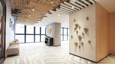 ​​​​​​​Hotel Ease Access ceiling, daylighting, estate, floor, flooring, interior design, laminate flooring, lobby, property, real estate, wall, wood, wood flooring, white