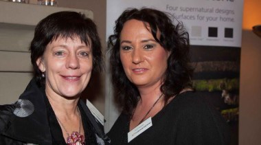 Lynn Plom (Elite Cabinetry) and Fern Healey — event, fun, girl, public relations, smile, socialite, woman, black