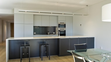 New Zealand Apartment Kitchen Designer of the Year countertop, interior design, kitchen, office, real estate, gray