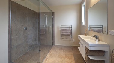 For more information, please visit www.gjgardner.co.nz architecture, bathroom, floor, home, interior design, property, real estate, room, tile, gray